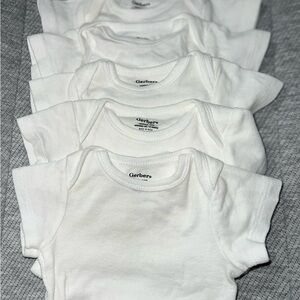 Gerber Soft White Baby Bodysuits 5pc